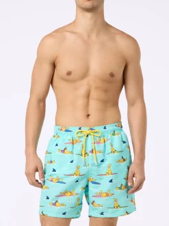Costume da bagno da uomo Gustavia di lunghezza media con stampa Homer Simpson | EDIZIONE SPECIALE I SIMPSON