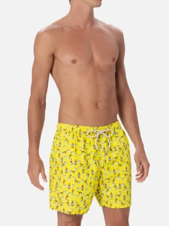 Costume da bagno da uomo in tessuto leggero Lighting Micro Fantasy con stampa gin e scimmie