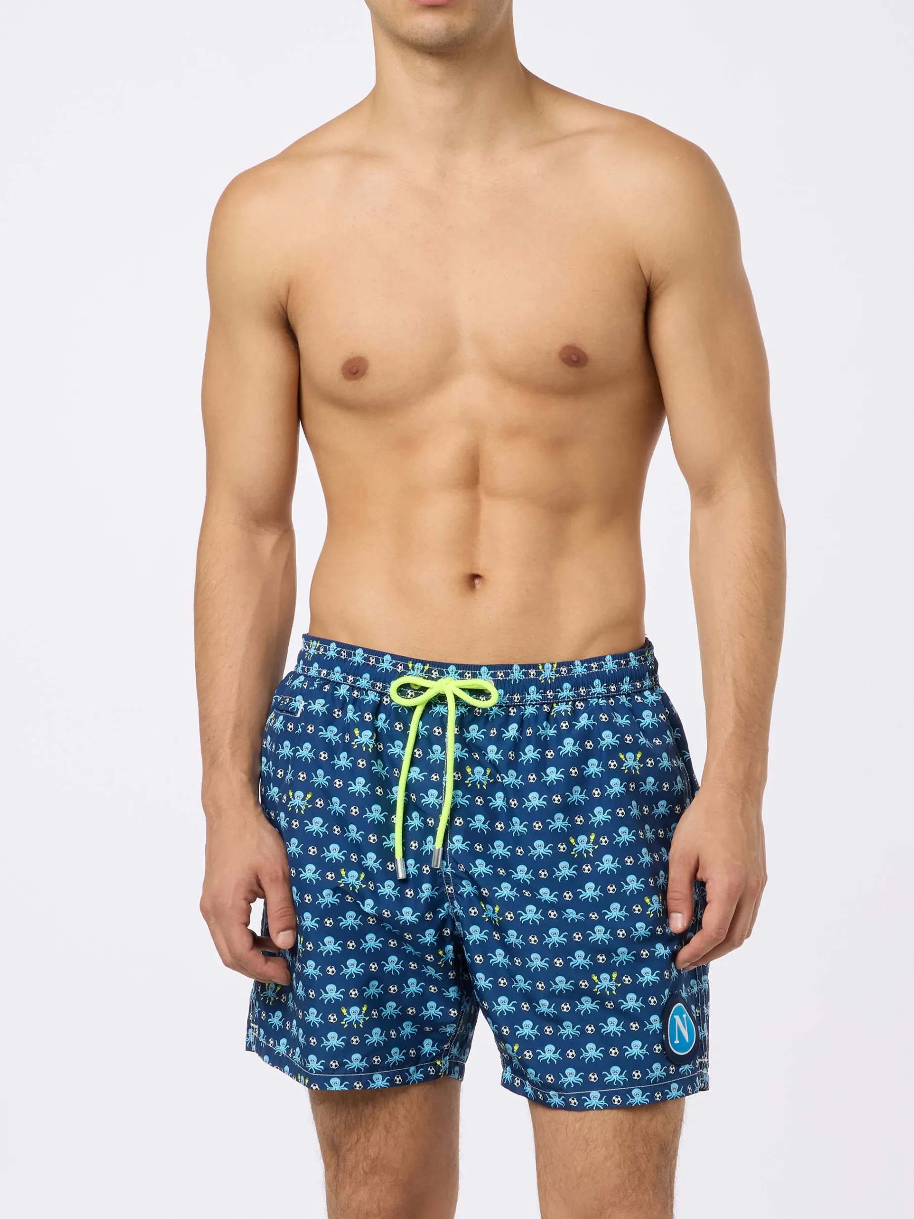Costume da bagno da uomo in tessuto leggero con stampa logo Squid e Napoli | SSC NAPOLI SPECIAL EDITION