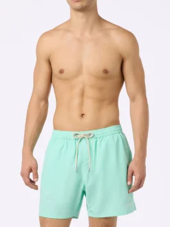 Costume da bagno da uomo di media lunghezza verde salvia Patmos