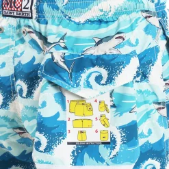 Costume da bagno da uomo in tessuto leggero stampa squali