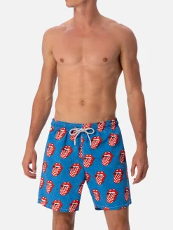 Costume da bagno da uomo Gustavia lunghezza media a righe con stampa Rolling Stones | EDIZIONE SPECIALE ROLLING STONES