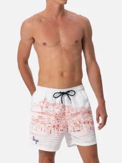 Costume da bagno da uomo Gustavia lunghezza media con stampa piazzata Ibiza