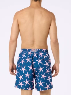 Costume da bagno da uomo in tessuto leggero Lighting con stampa stelle marine