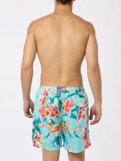 Costume da bagno da uomo in tessuto leggero Lighting con stampa di fiori tropicali