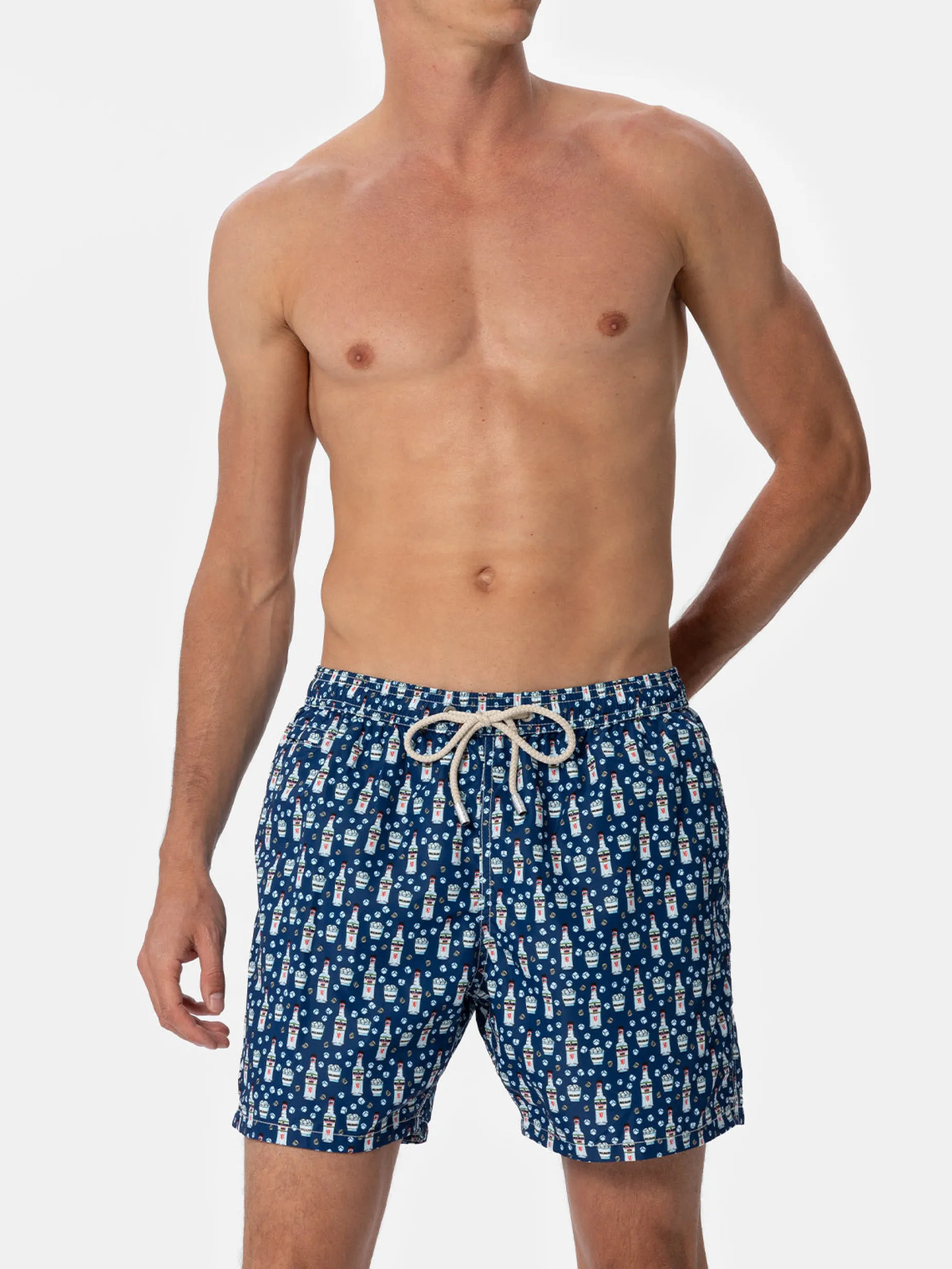 Costume da bagno da uomo in tessuto leggero Lighting Micro Fantasia con stampa Sambuca Molinari | EDIZIONE SPECIALE SAMBUCA MOLINARI