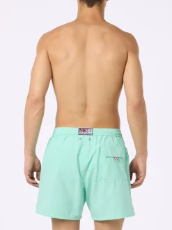 Costume da bagno da uomo di media lunghezza verde salvia Patmos