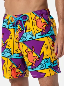 Costume da bagno da uomo Gustavia lunghezza media con stampa piazzata disegno Keith Haring | KEITH HARING EDIZIONE SPECIALE