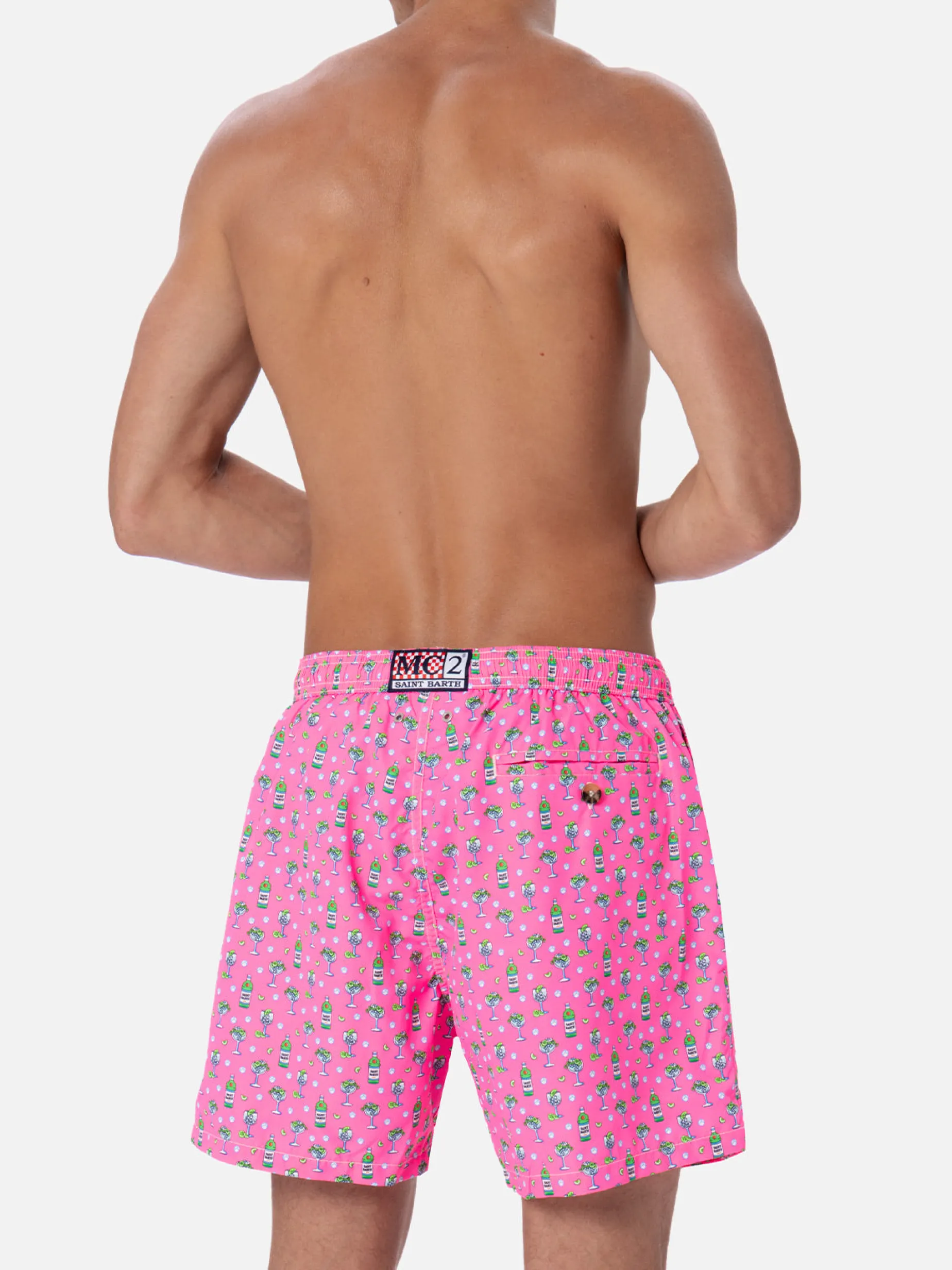 Costume da bagno da uomo in tessuto leggero Lighting Micro Fantasy con stampa ghiaccio e cocktail