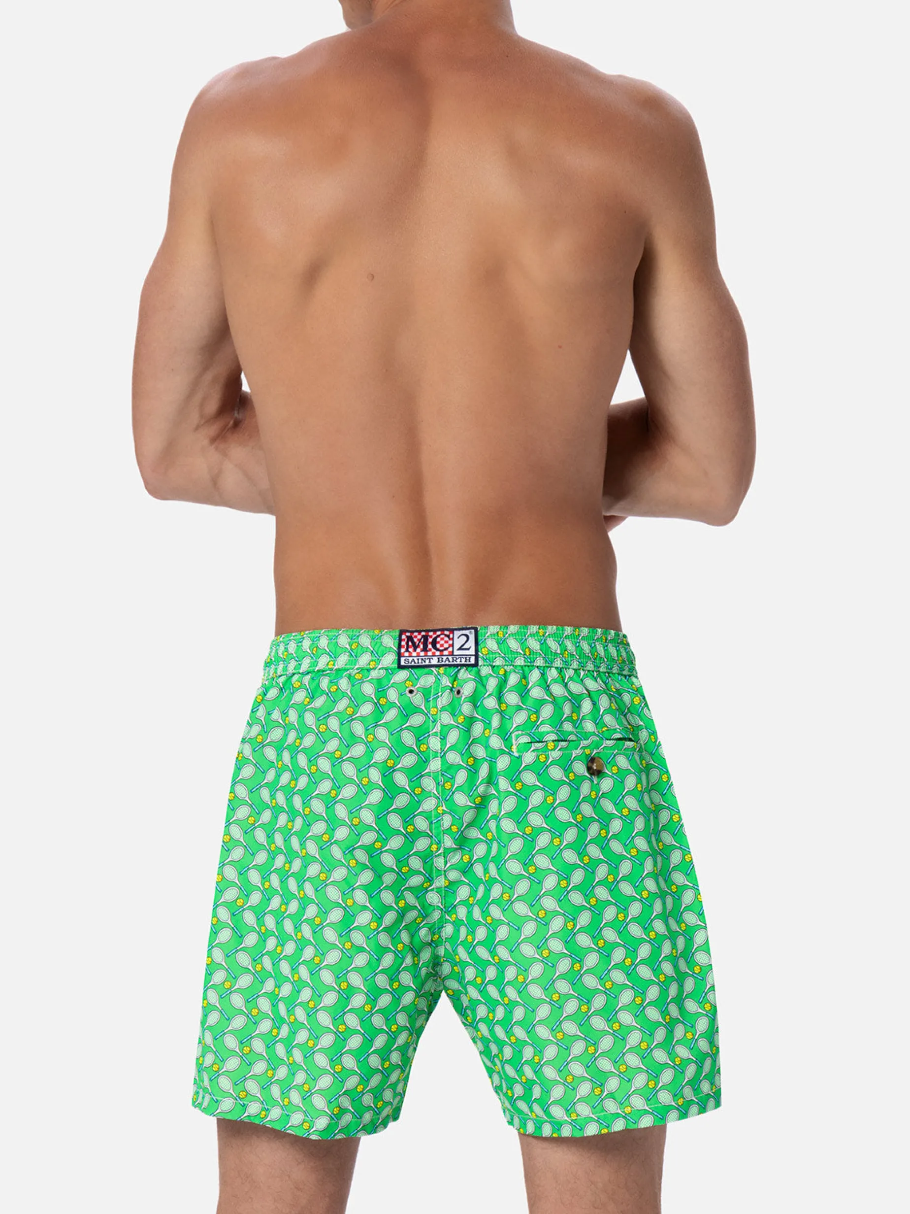Costume da bagno da uomo in tessuto leggero Lighting Micro Fantasy con stampa tennis