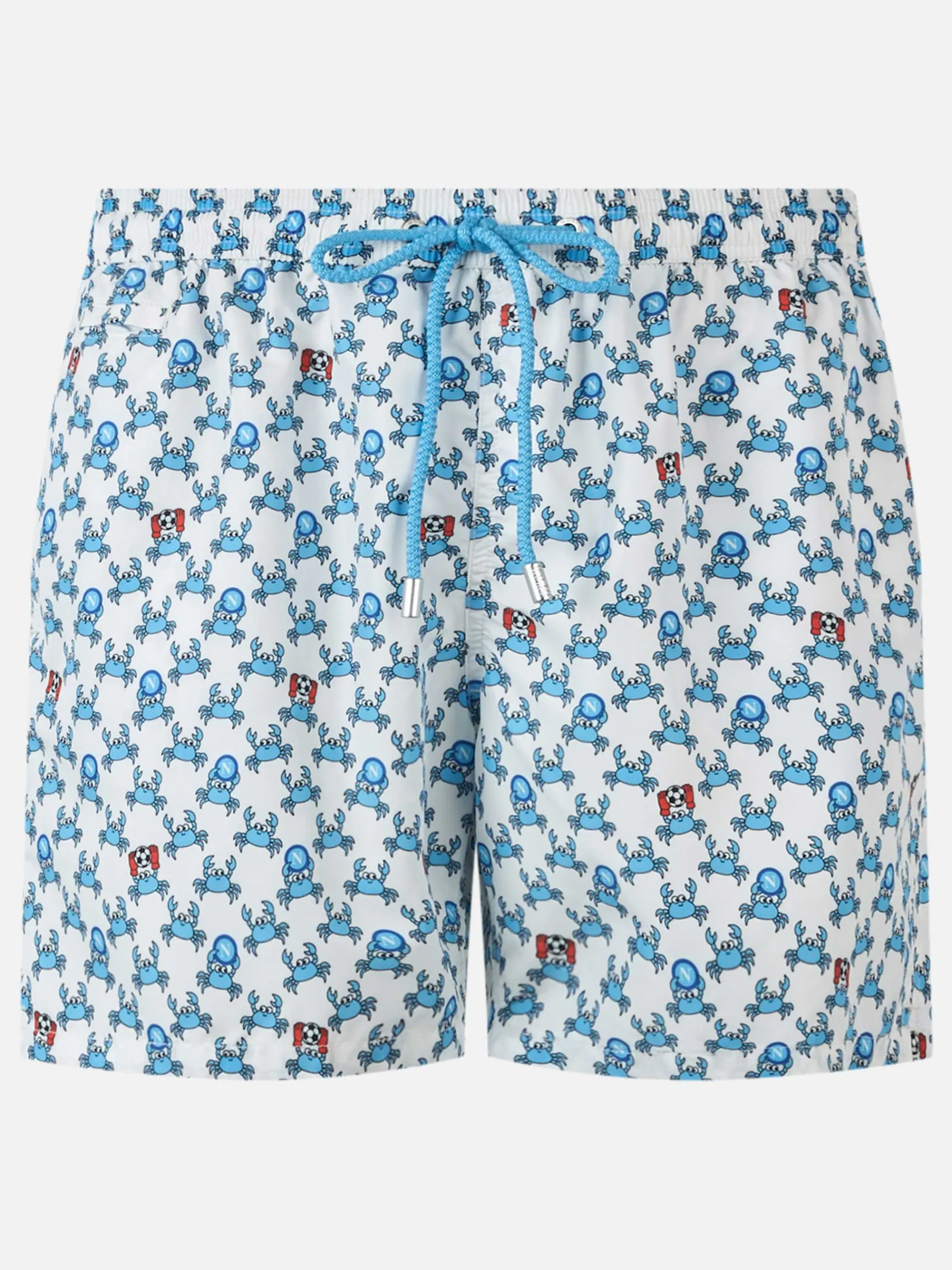 Costume da bagno da uomo in tessuto leggero con stampa Crab party e logo Napoli | SSC NAPOLI SPECIAL EDITION