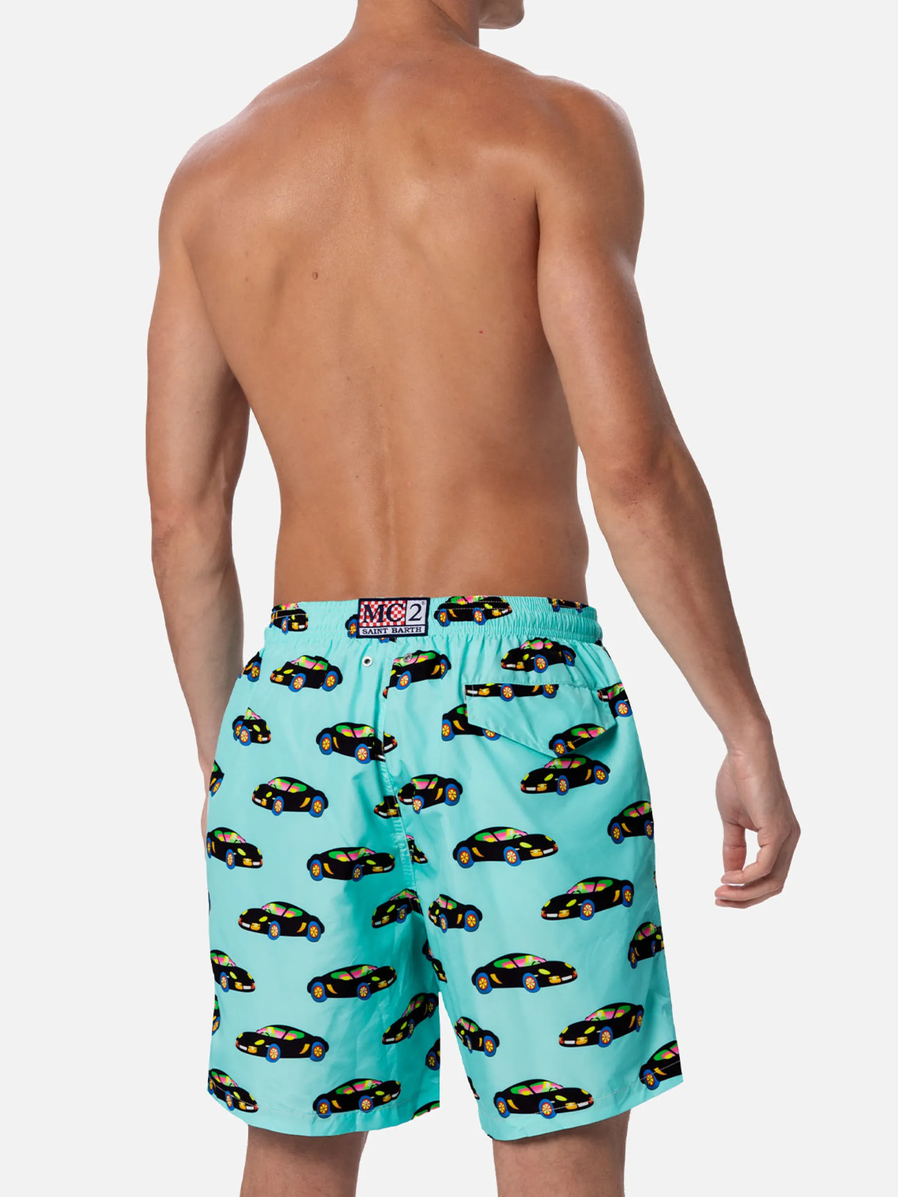 Costume da bagno da uomo in tessuto leggero Illuminazione con stampa automobile Lodola | MARCO LODOLA SPECIAL EDITION