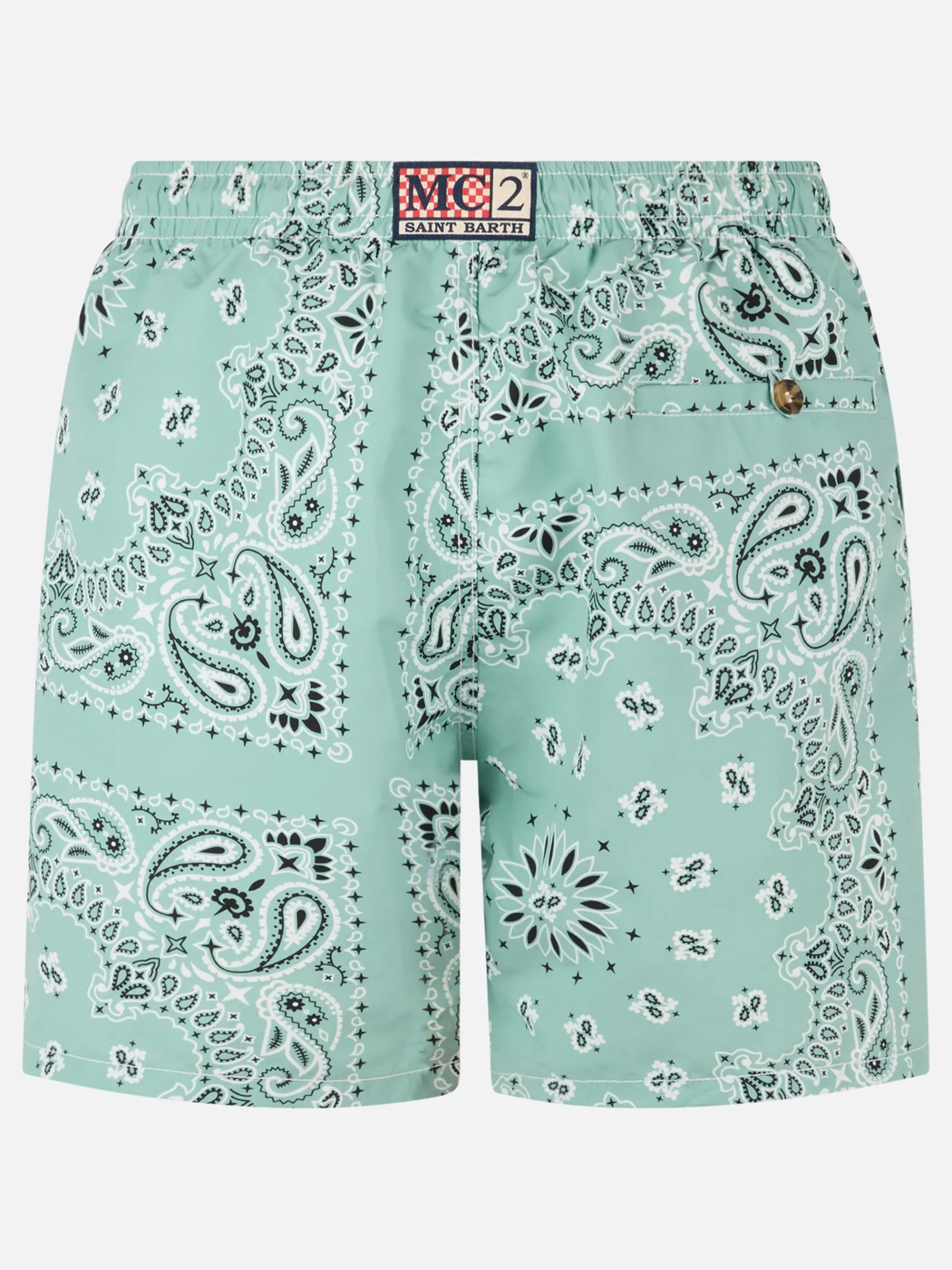 Costume da bagno da uomo media lunghezza verde salvia Caprese