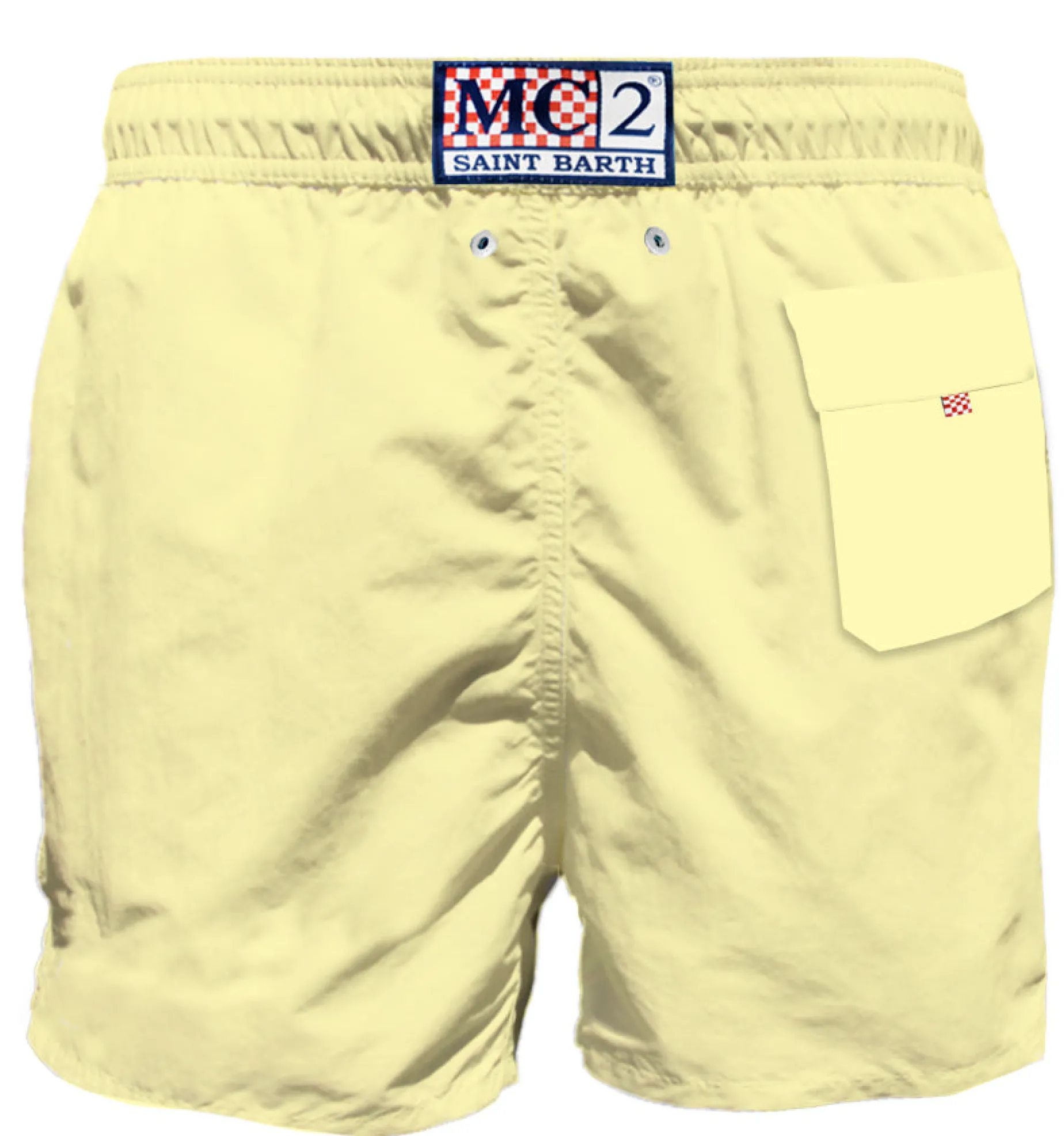 Costume da bagno giallo pastello da uomo con taschino