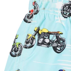 Costume da bagno in tessuto leggero stampa moto