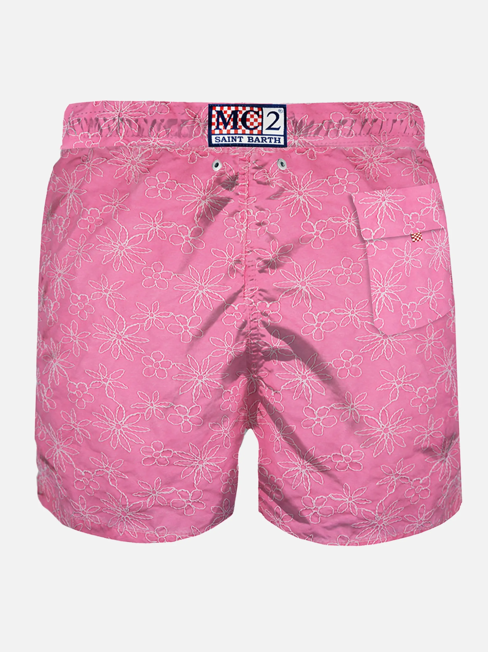 Costume da bagno rosa ricamato