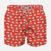 Costume da bagno rosso chiaro da bambino stampa micro scatola di tonno