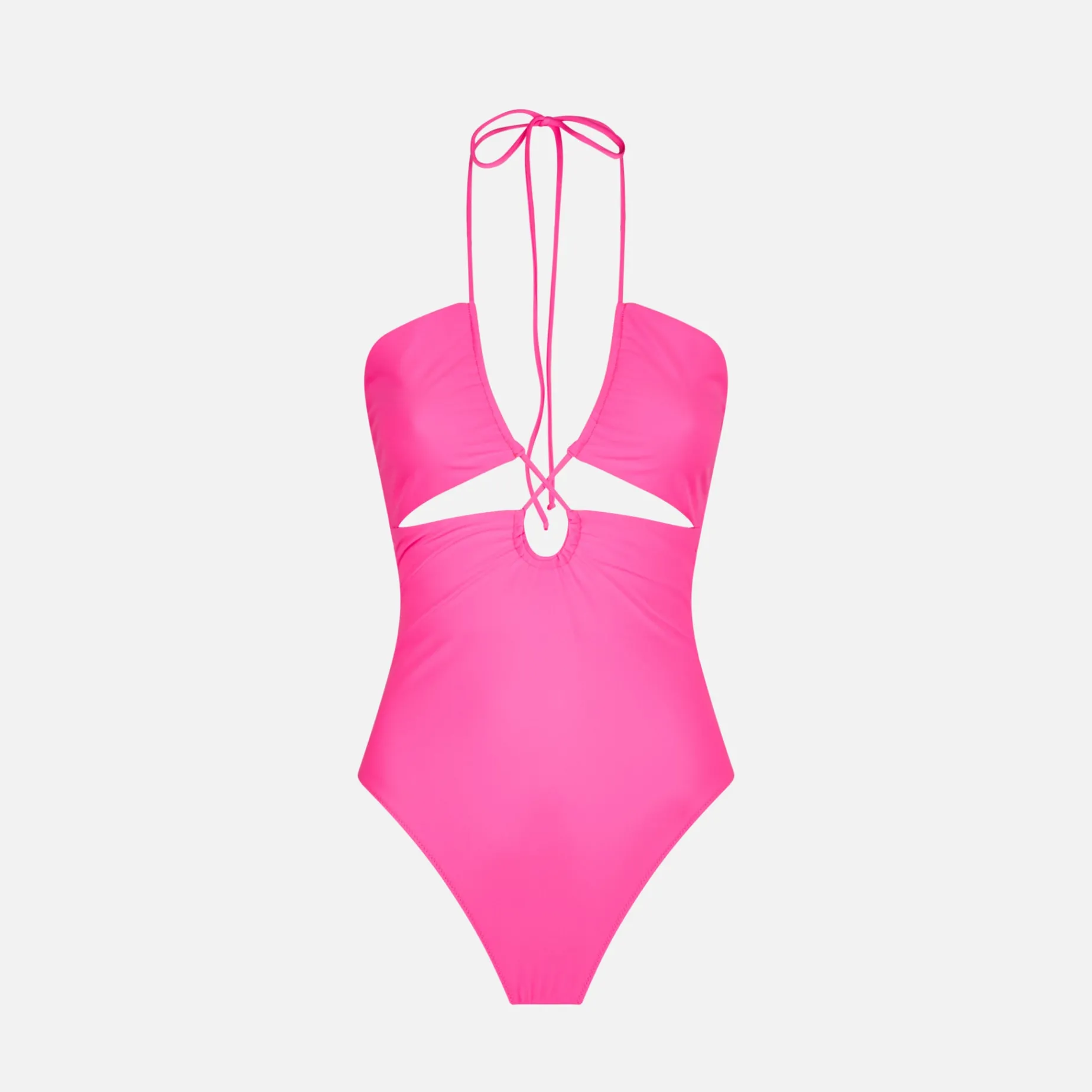 Costume intero cut out rosa fluo