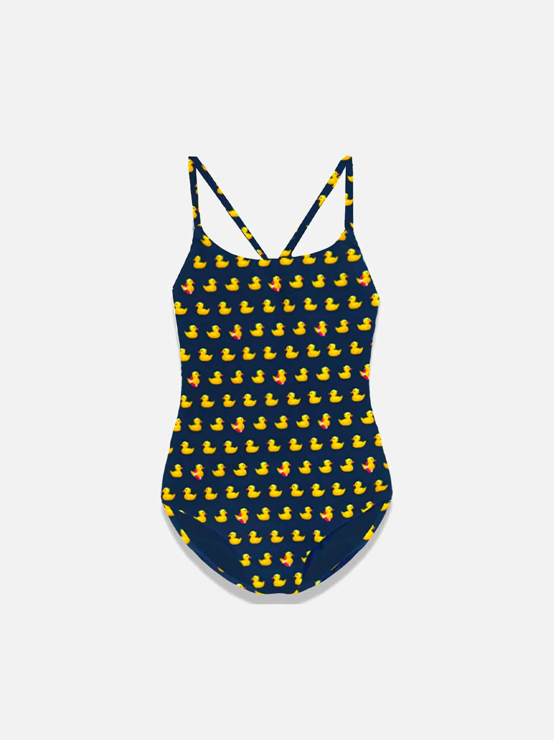 Costume intero da bambina con stampa papere