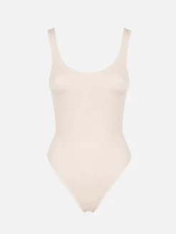 Costume intero da donna beige crinkle Lora