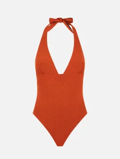 Costume intero in lurex arancione