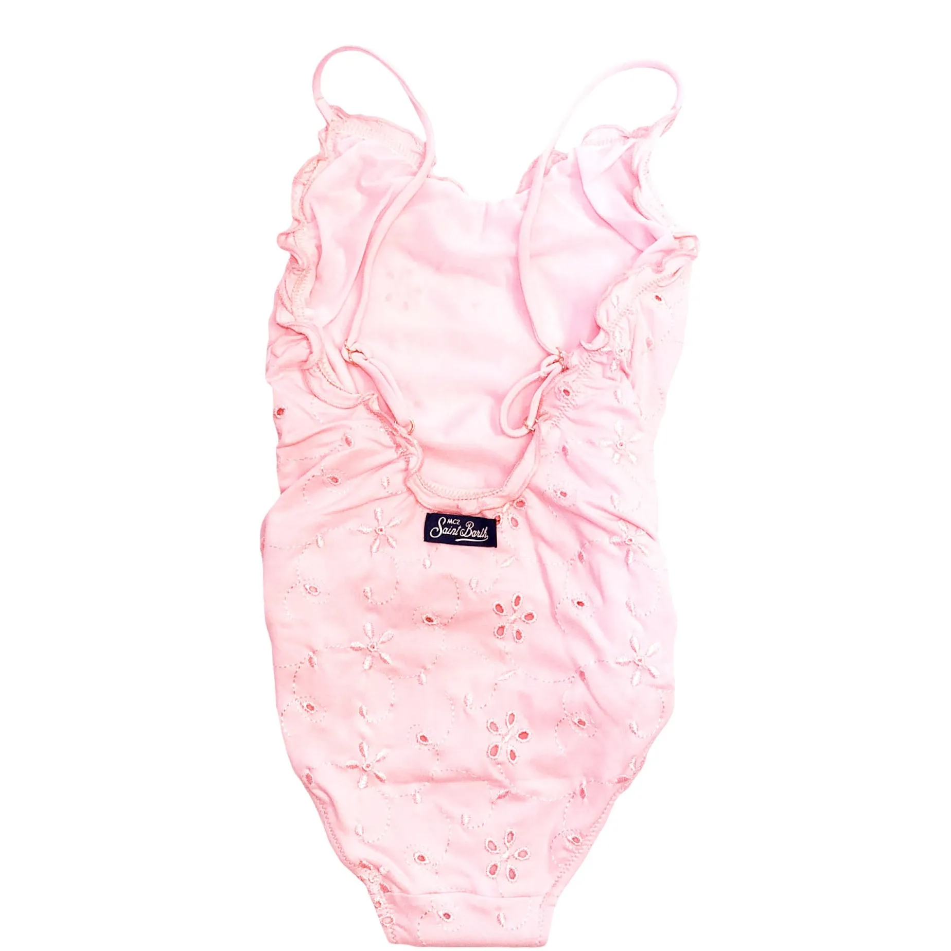 Costume intero rosa Sangallo da bambina
