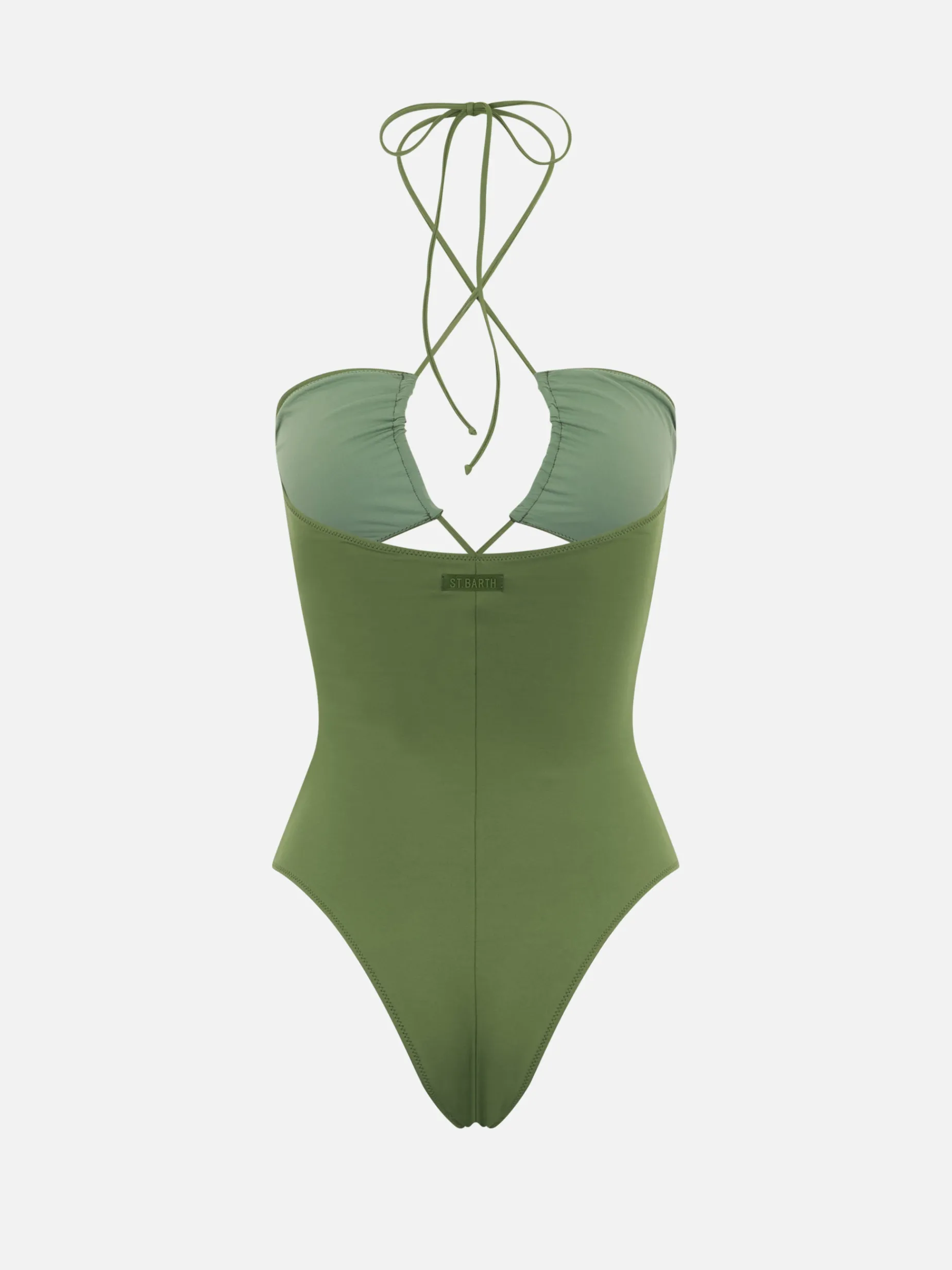 Costume intero verde militare cutout Kinsley