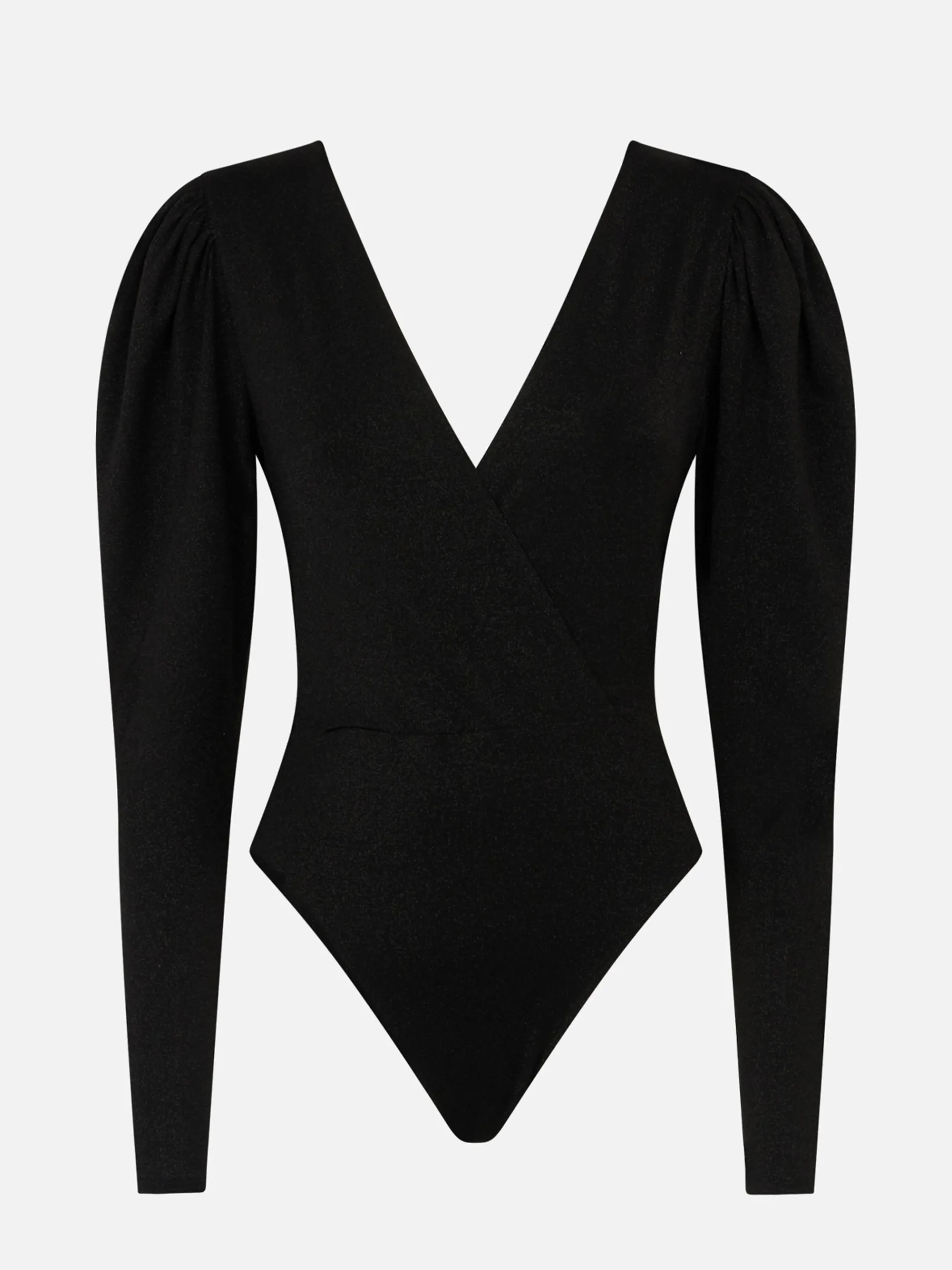 Costume intero/bodywear nero glitterato lavorato a maglia