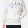 Felpa bianca da uomo con ricamo Relax Don't do it