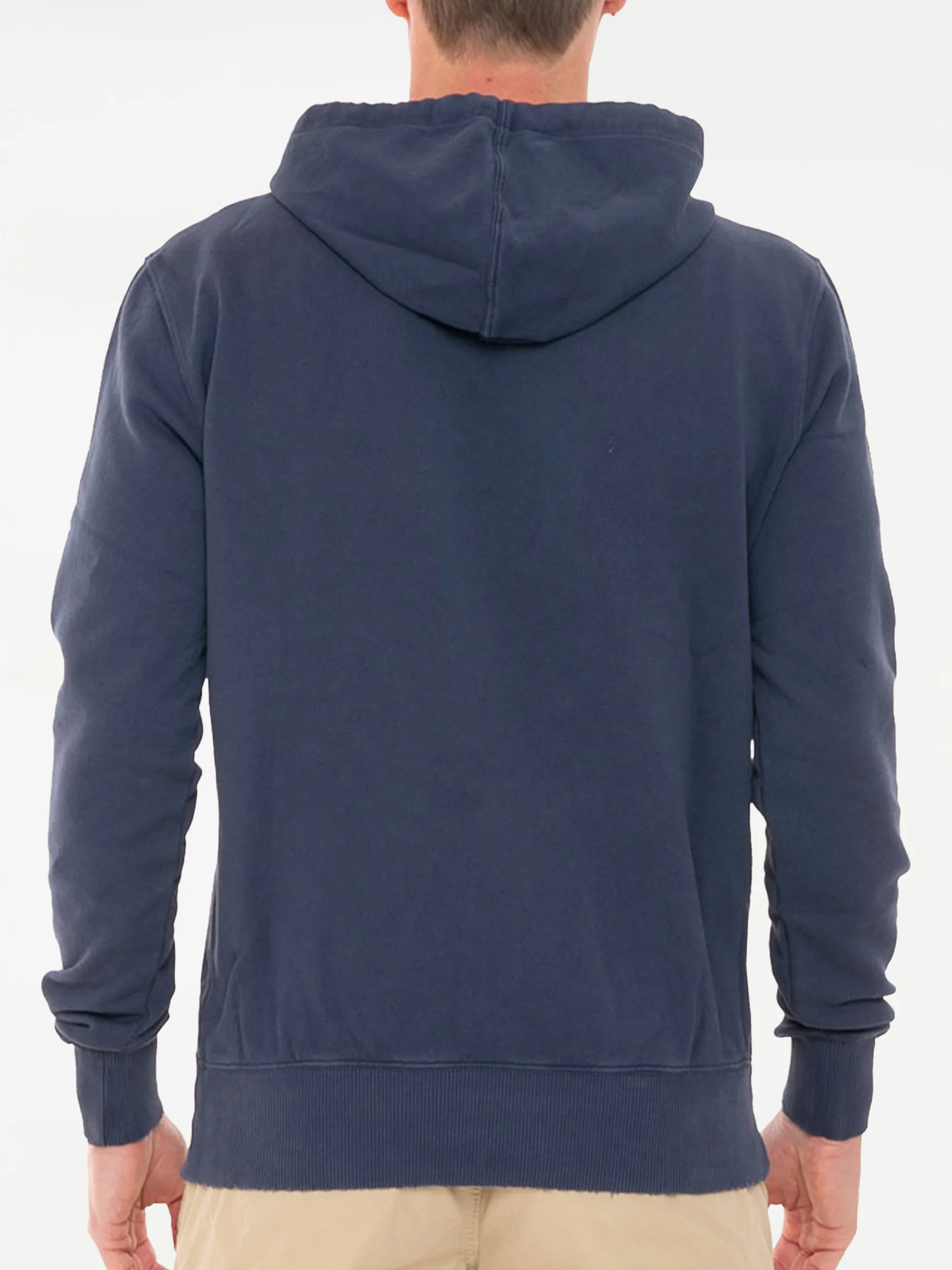 Felpa blu in cotone con ricamo