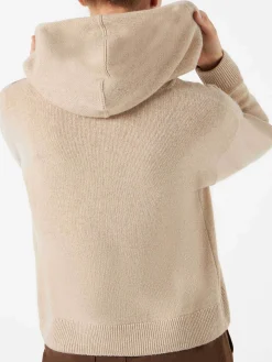 Felpa cropped in maglia da donna con cappuccio e ricamo Day Off