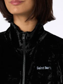 Felpa da donna Miriam in ciniglia nera