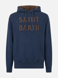 Felpa da uomo blu con patch Saint Barth