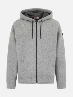 Felpa da uomo in tessuto tecnico scuba grigio mélange Carrel