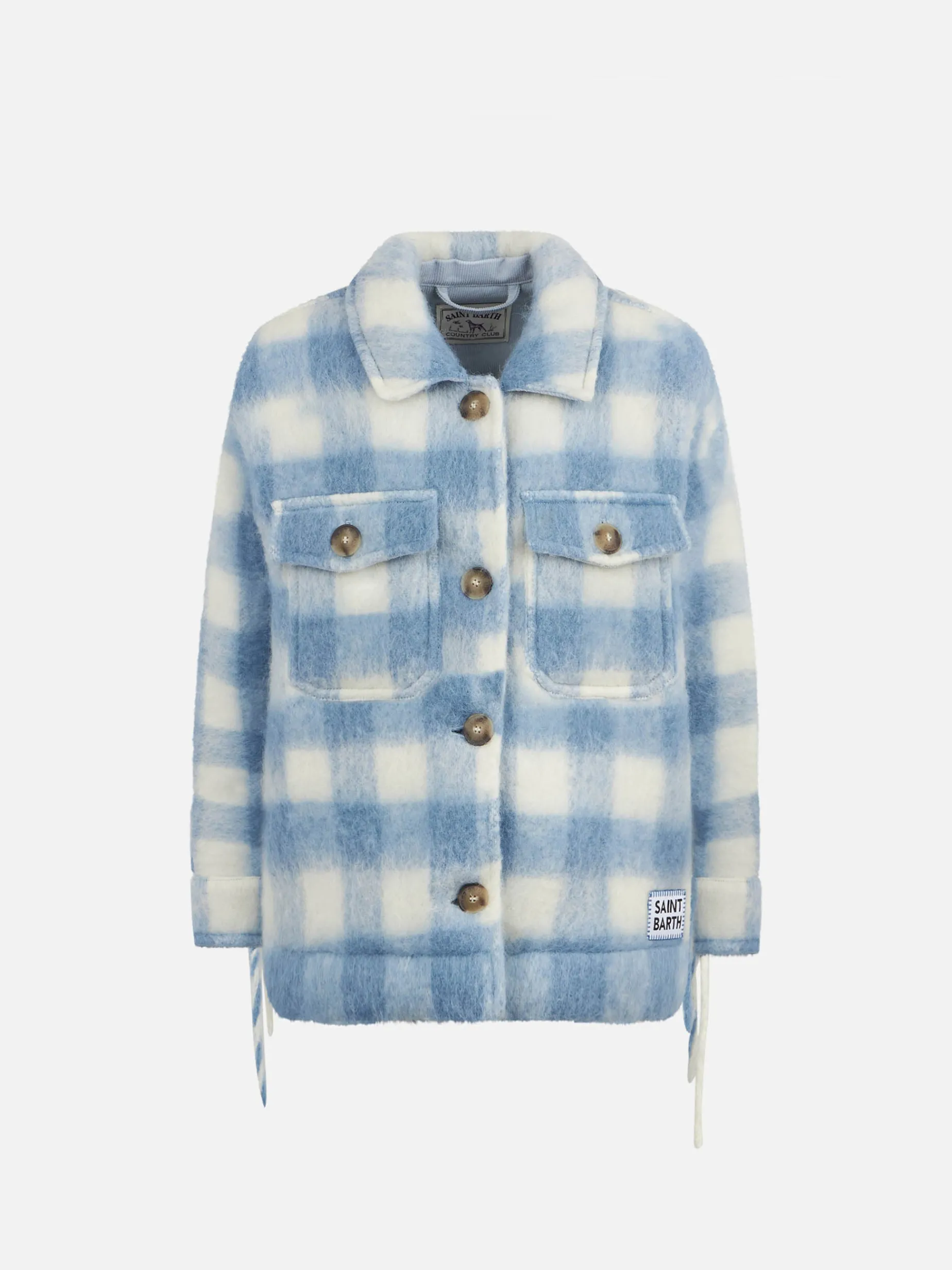 Giacca overshirt da bambina con frange