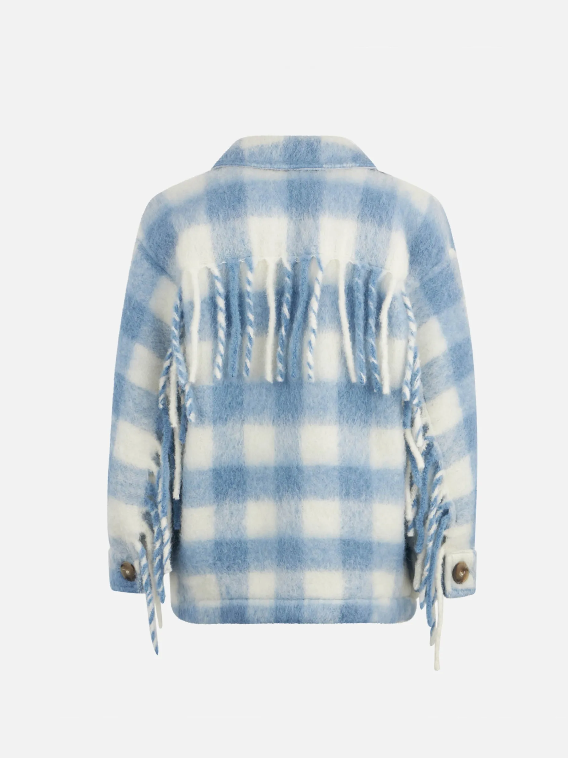 Giacca overshirt da bambina con frange