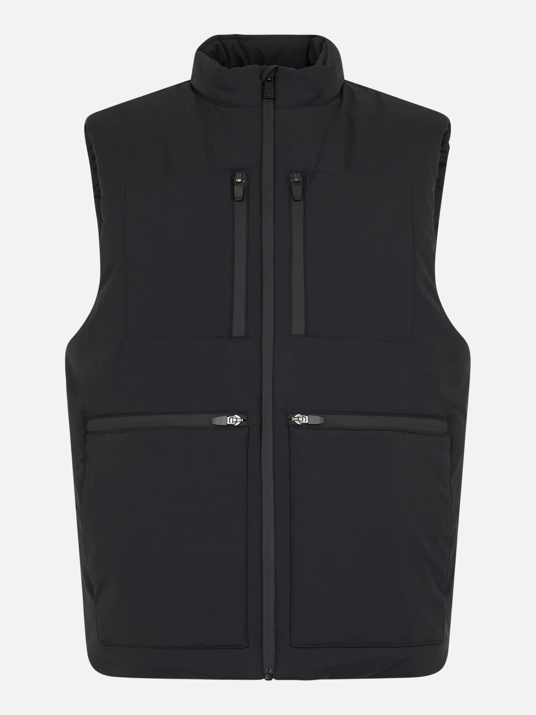 Gilet imbottito in tessuto elasticizzato nero da uomo Vonn