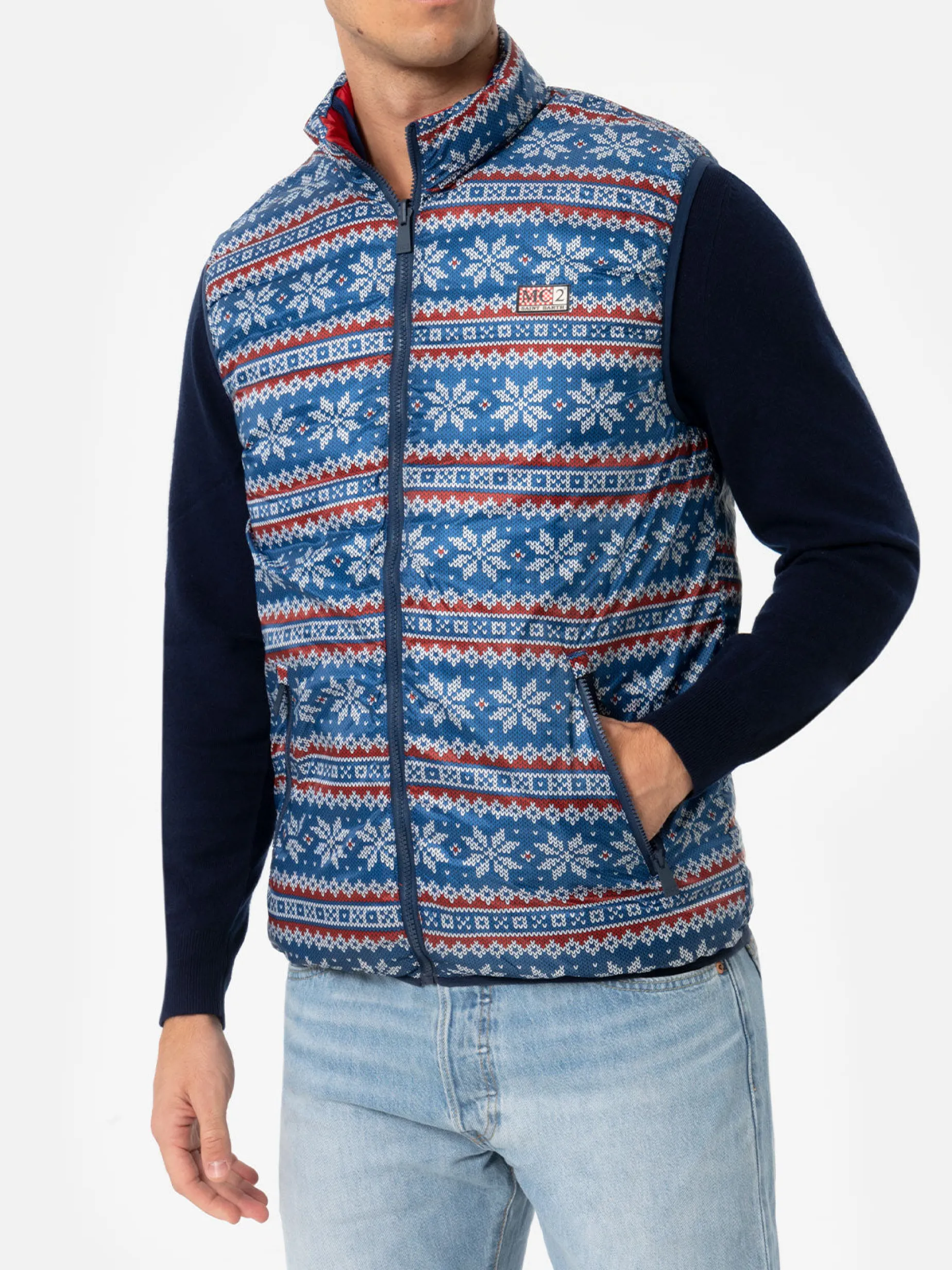 Gilet imbottito rosso da uomo Aspen