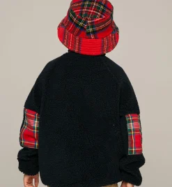 Giubbino in sherpa da bambino con taschino e ricamo St. Barth