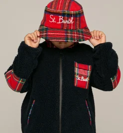 Giubbino in sherpa da bambino con taschino e ricamo St. Barth