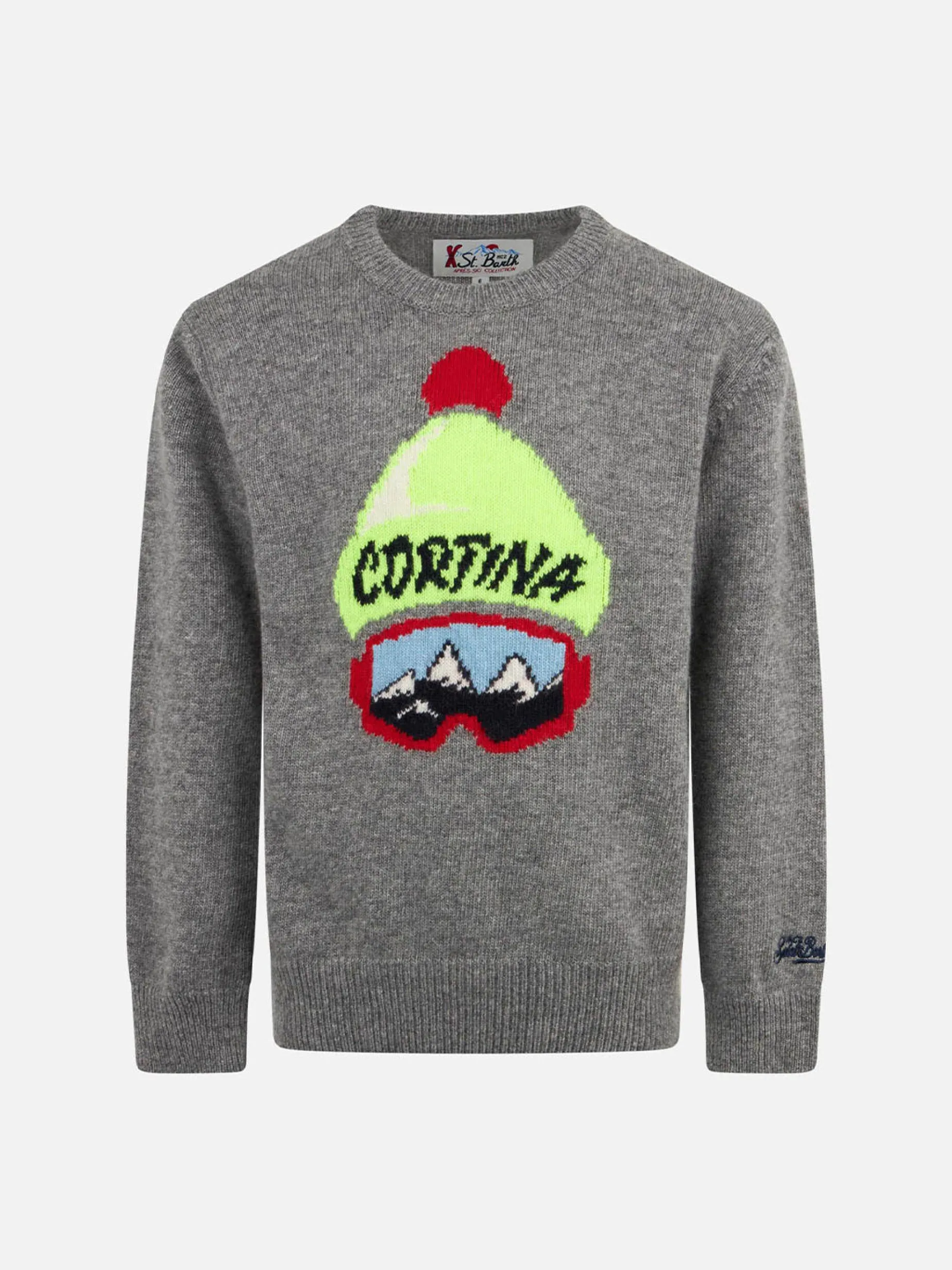 Maglia da bambino girocollo con stampa cappello Cortina