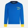 Maglia da bambino girocollo blu con ricamo