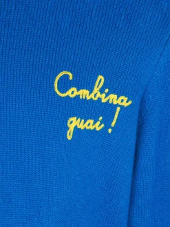 Maglia da bambino girocollo blu con ricamo