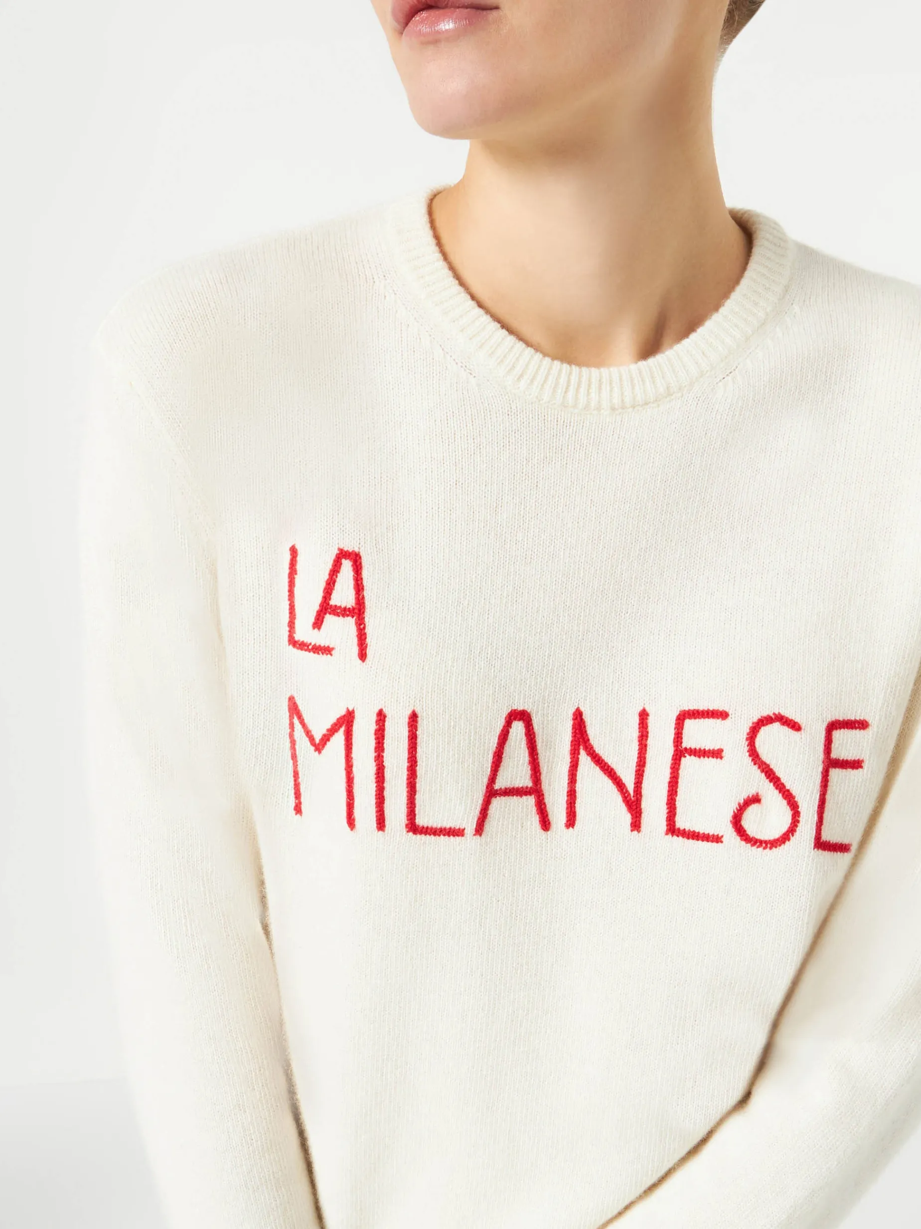 Maglia da donna con ricamo La Milanese | Michela Proietti Co-Lab