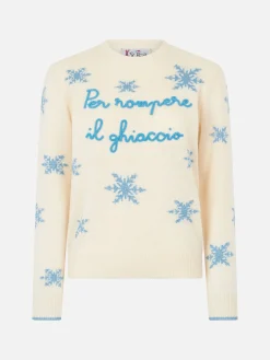 Maglia da donna girocollo con ricamo Per Rompere il Ghiaccio