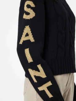 Maglia da donna intrecciata a collo alto con stampa jacquard Saint Barth