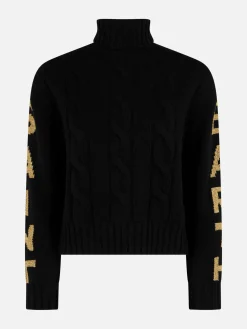 Maglia da donna intrecciata a collo alto con stampa jacquard Saint Barth