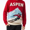 Maglia da uomo girocollo con stampa jacquard cartolina Aspen