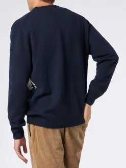 Maglia da uomo girocollo con stampa jacquard cartolina di Cervinia