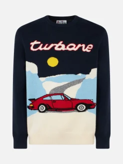 Maglia da uomo girocollo con stampa jacquard Turbone